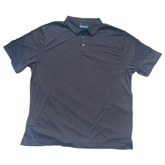 PGA Tour Other - NWT PGA TOUR Mens Golf Shirt Black Stripe Polo Driflux Sunflux Motionflux 2XL